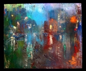 City In The Rain With Figures